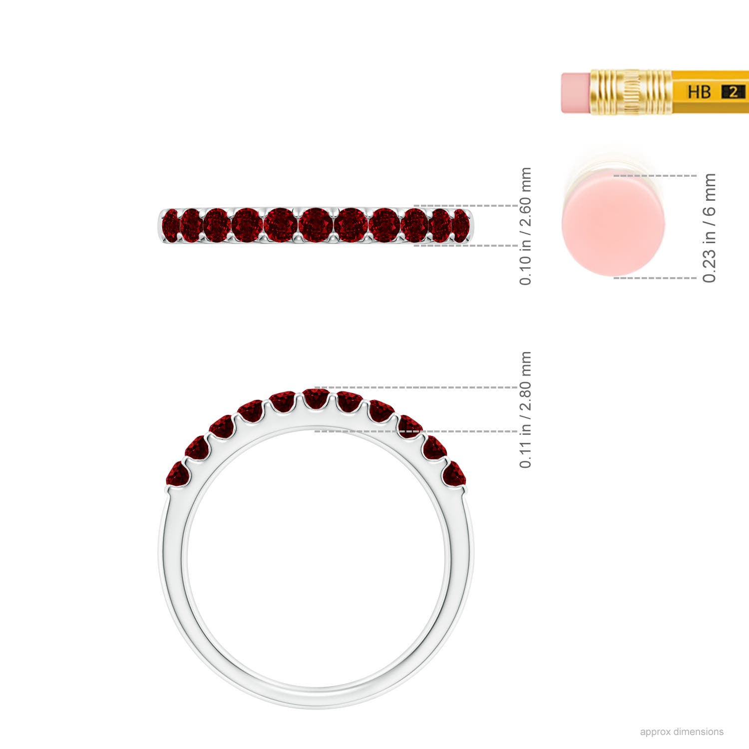 AAAA - Ruby / 0.61 CT / 14 KT White Gold