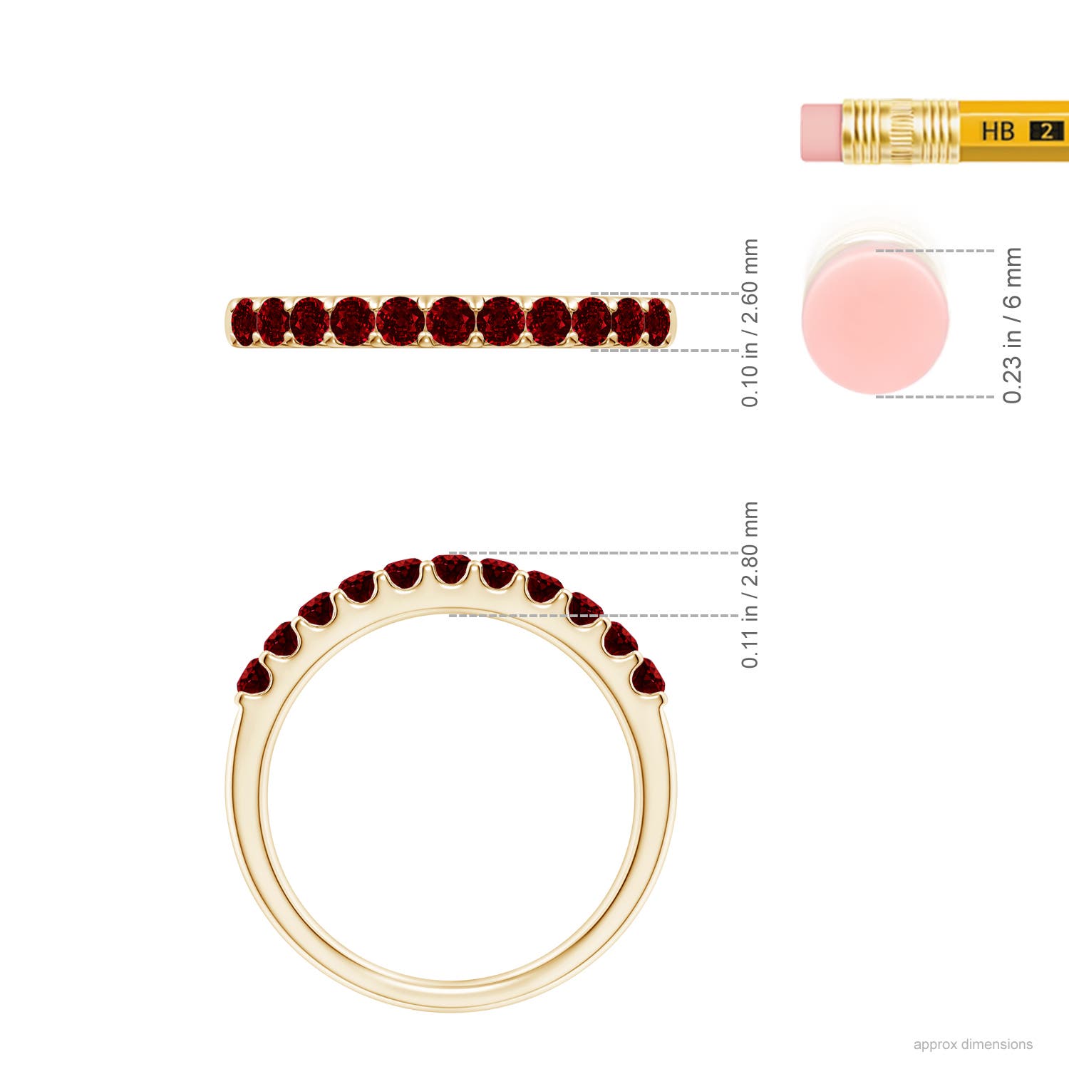 AAAA - Ruby / 0.61 CT / 14 KT Yellow Gold