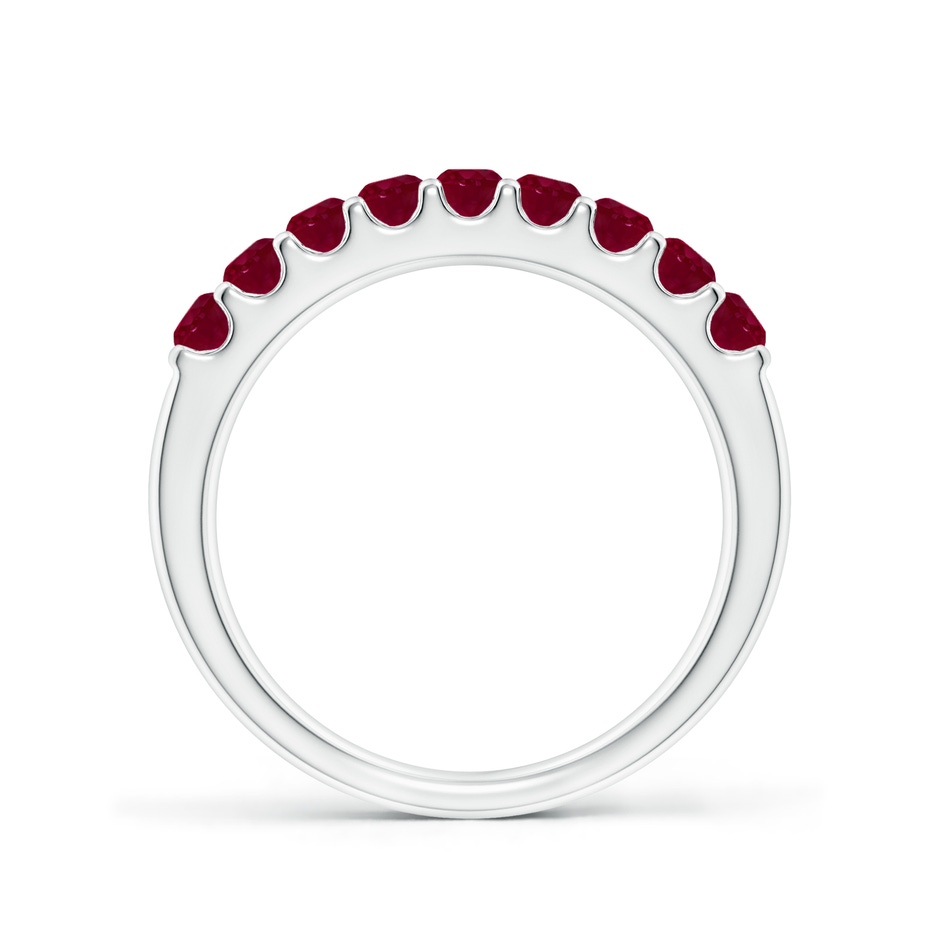 2.5mm A Shared Prong Set Half Eternity Ruby Wedding Band in P950 Platinum side 199