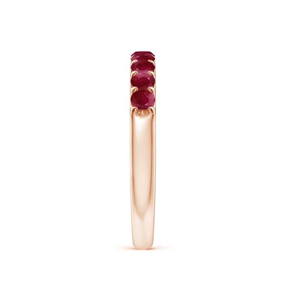 2.5mm A Shared Prong Set Half Eternity Ruby Wedding Band in Rose Gold side 299