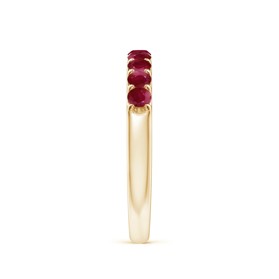 2.5mm A Shared Prong Set Half Eternity Ruby Wedding Band in Yellow Gold side 299