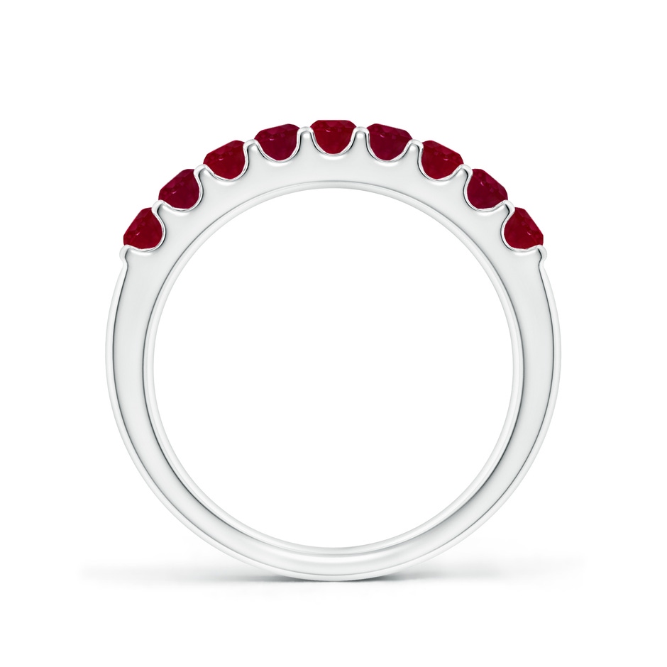 2.5mm AA Shared Prong Set Half Eternity Ruby Wedding Band in White Gold side 199