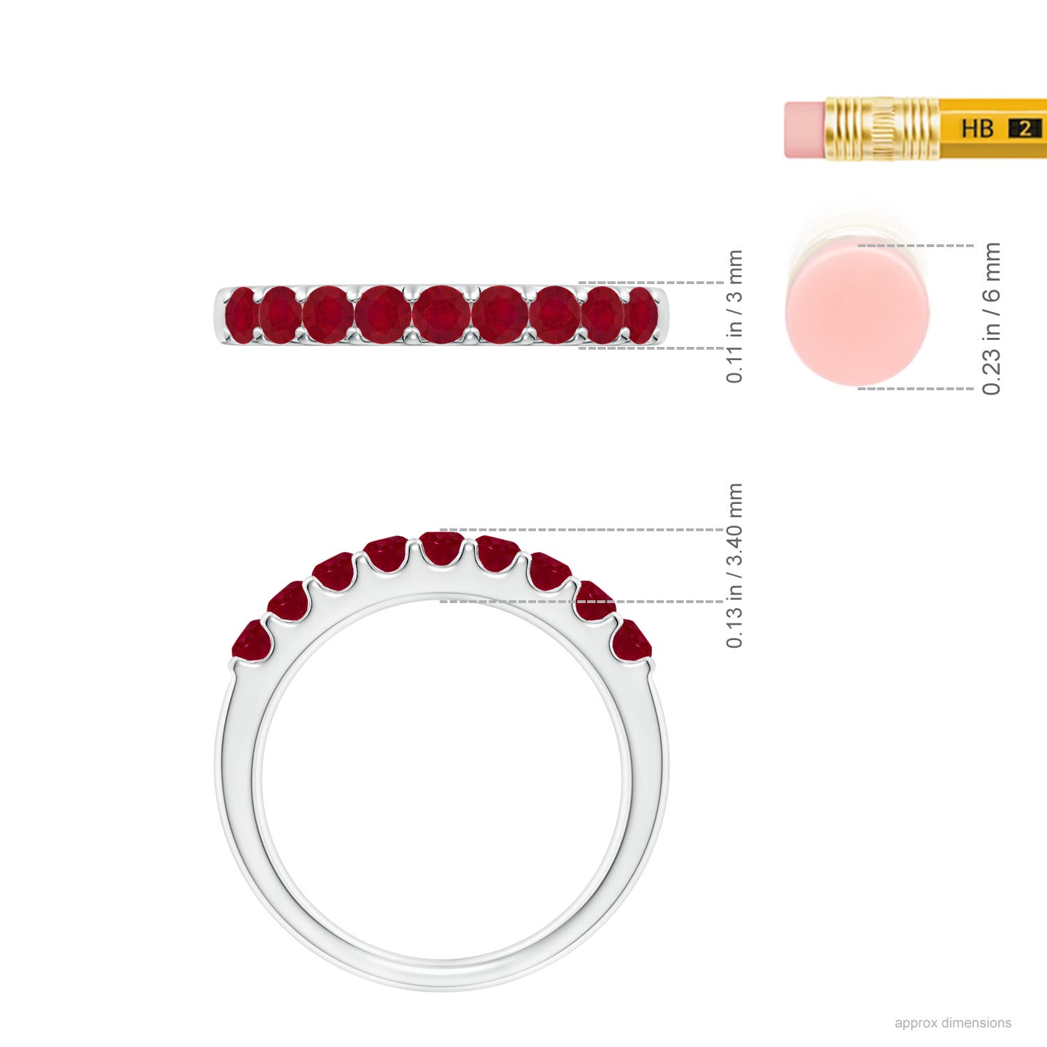 AA - Ruby / 0.81 CT / 14 KT White Gold