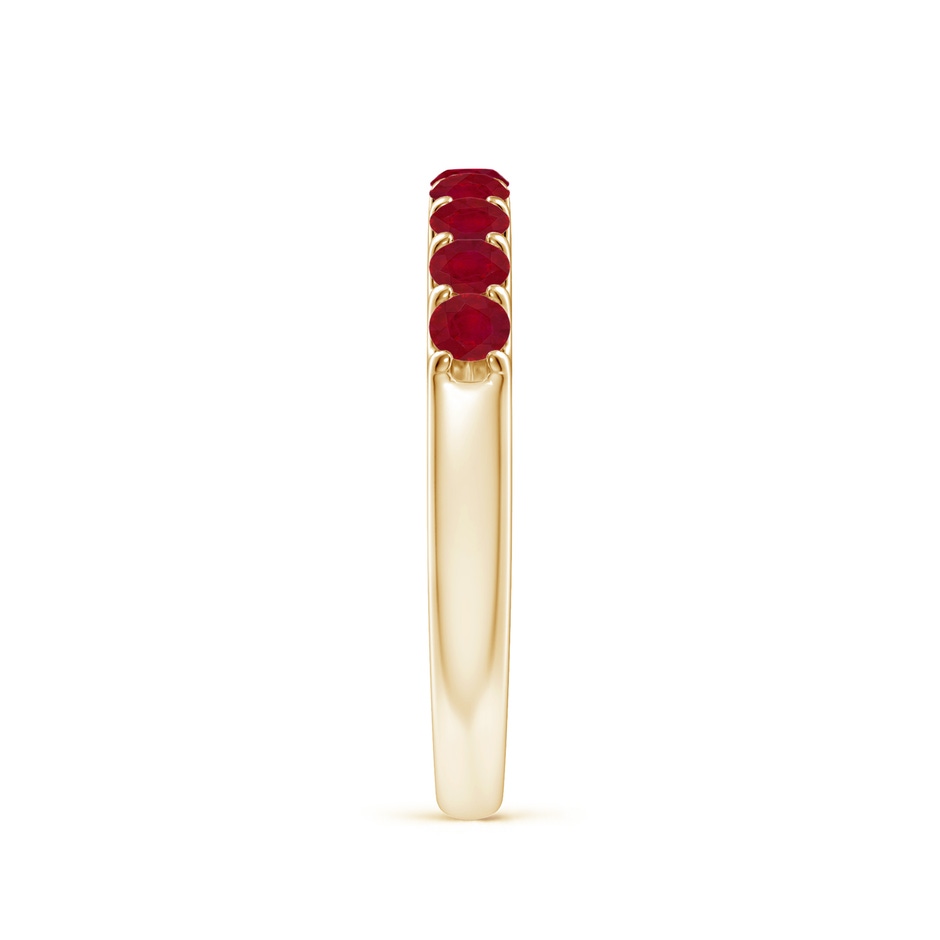 2.5mm AA Shared Prong Set Half Eternity Ruby Wedding Band in Yellow Gold side 299