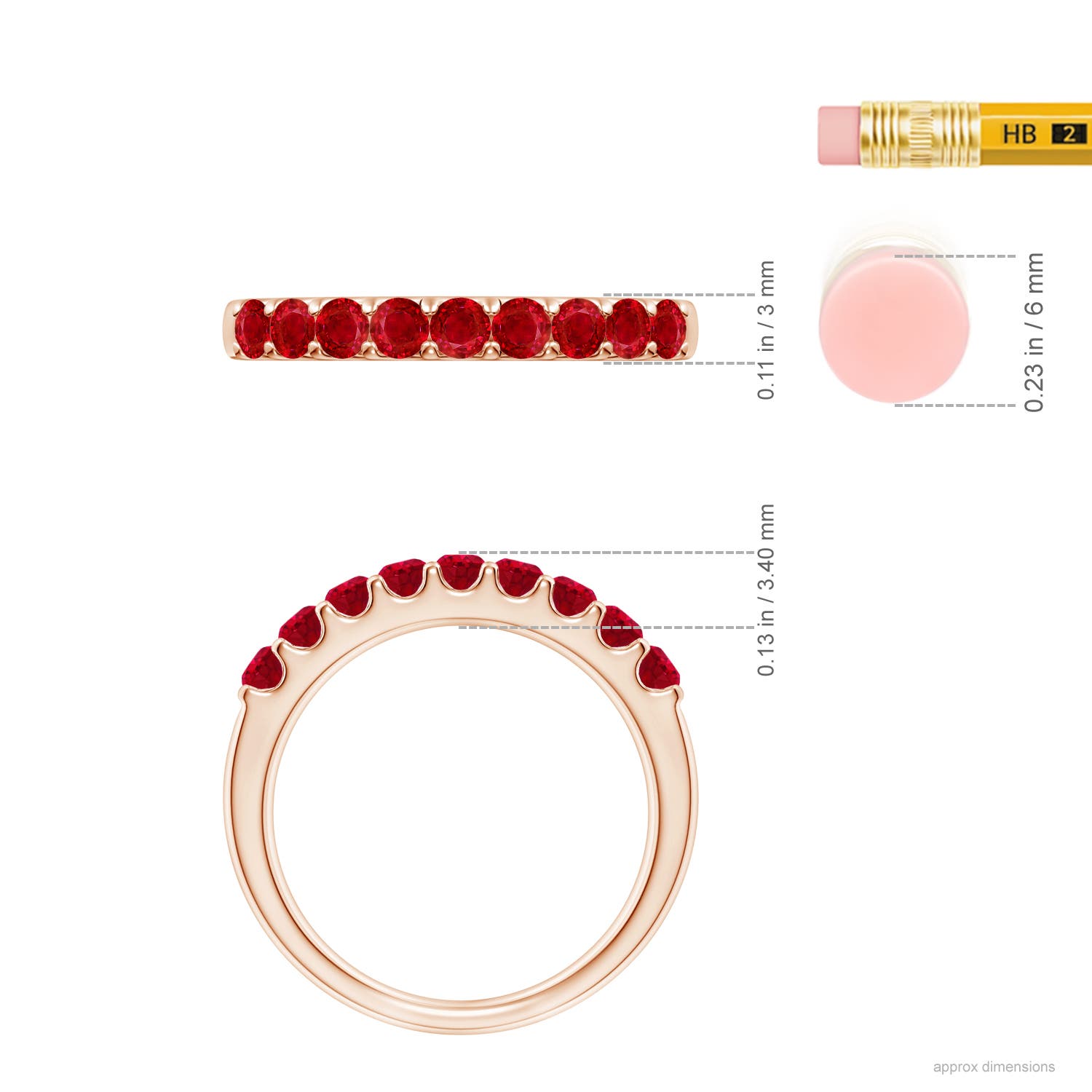 AAA - Ruby / 0.81 CT / 14 KT Rose Gold