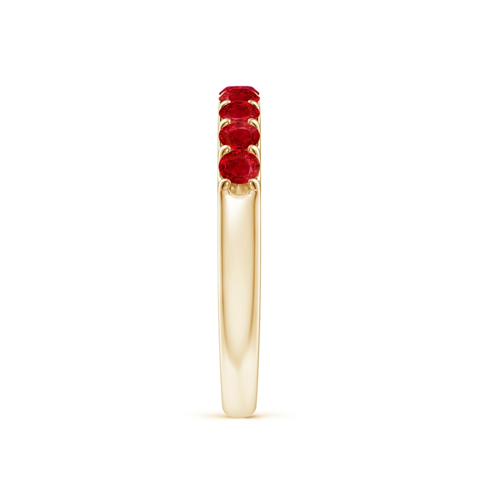 2.5mm AAA Shared Prong Set Half Eternity Ruby Wedding Band in Yellow Gold side 299