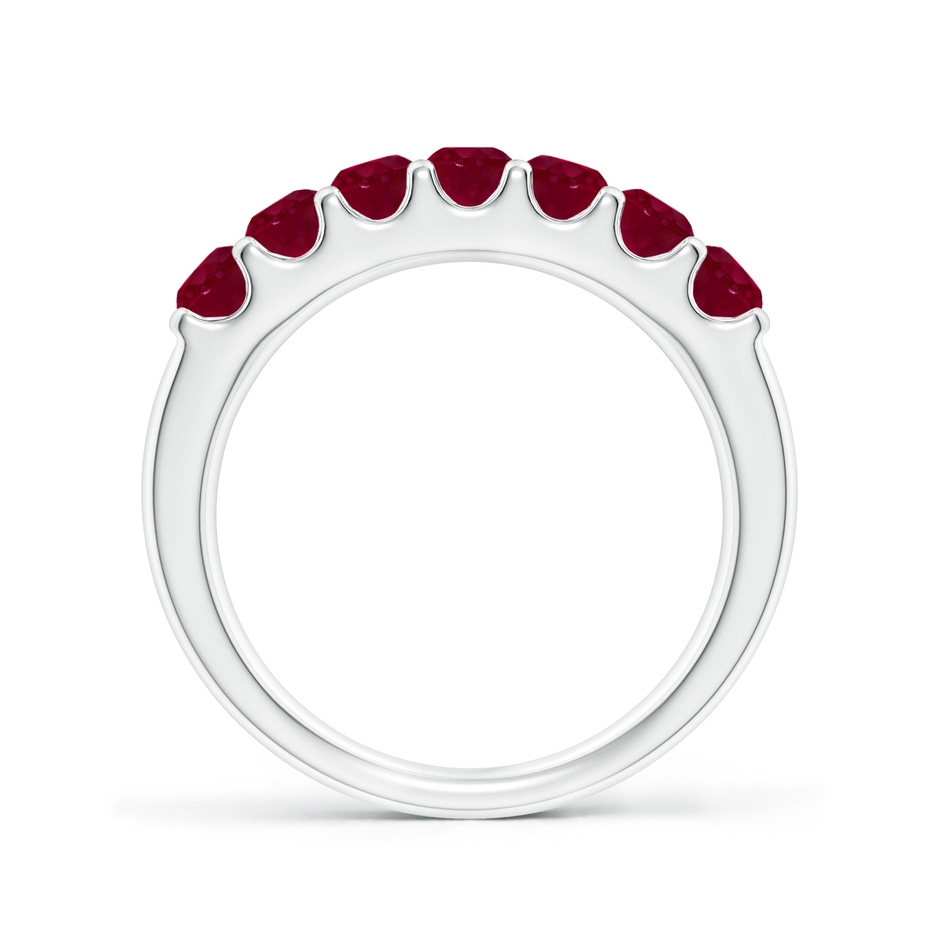 3.1mm A Shared Prong Set Half Eternity Ruby Wedding Band in White Gold side 199