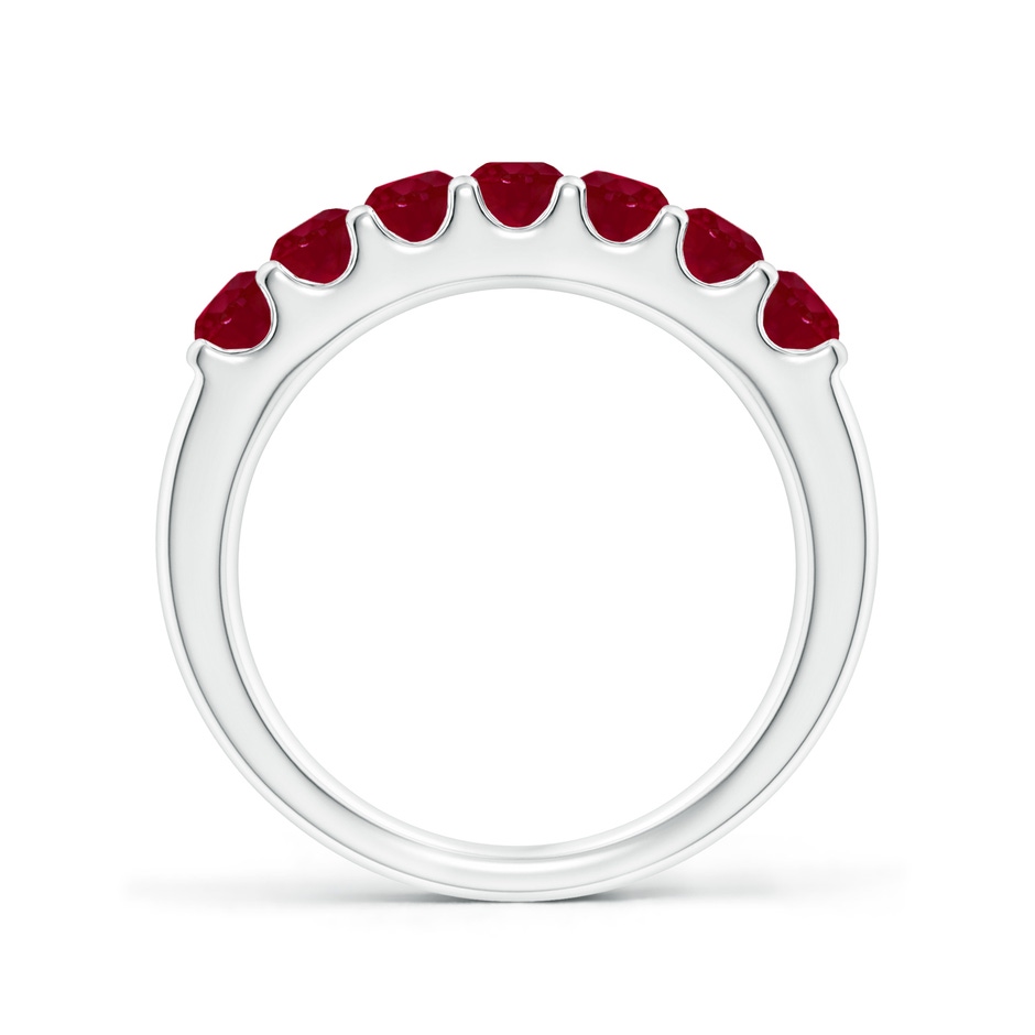 3.1mm AA Shared Prong Set Half Eternity Ruby Wedding Band in White Gold side 199