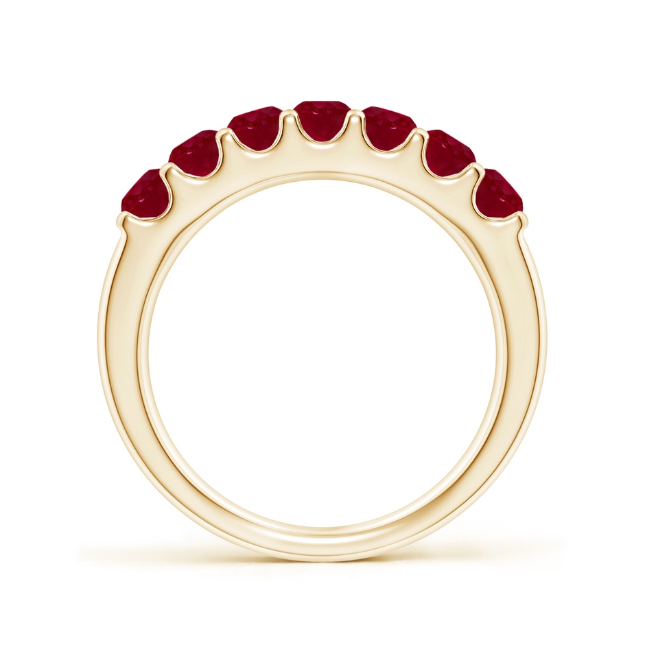 3.1mm AA Shared Prong Set Half Eternity Ruby Wedding Band in Yellow Gold side 199