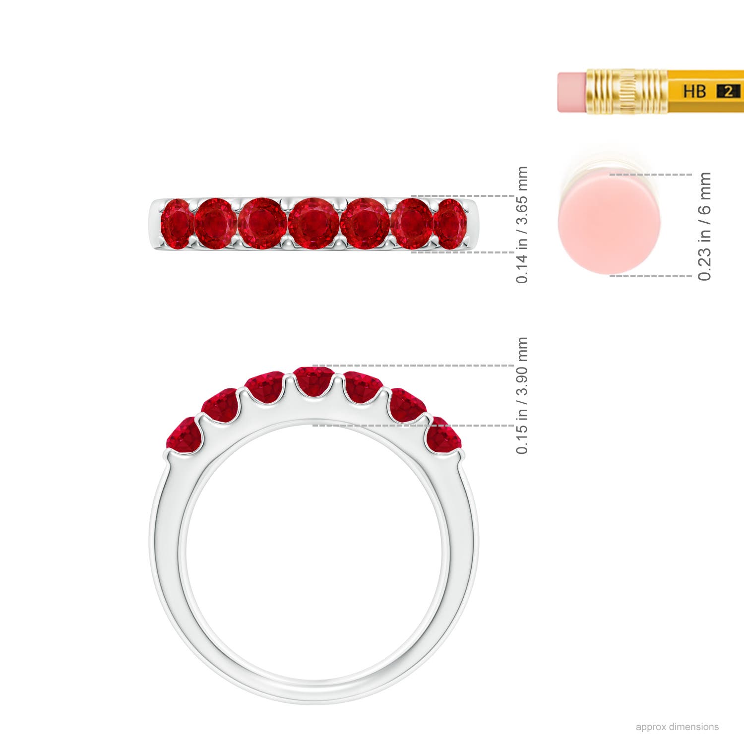 AAA - Ruby / 1.19 CT / 14 KT White Gold