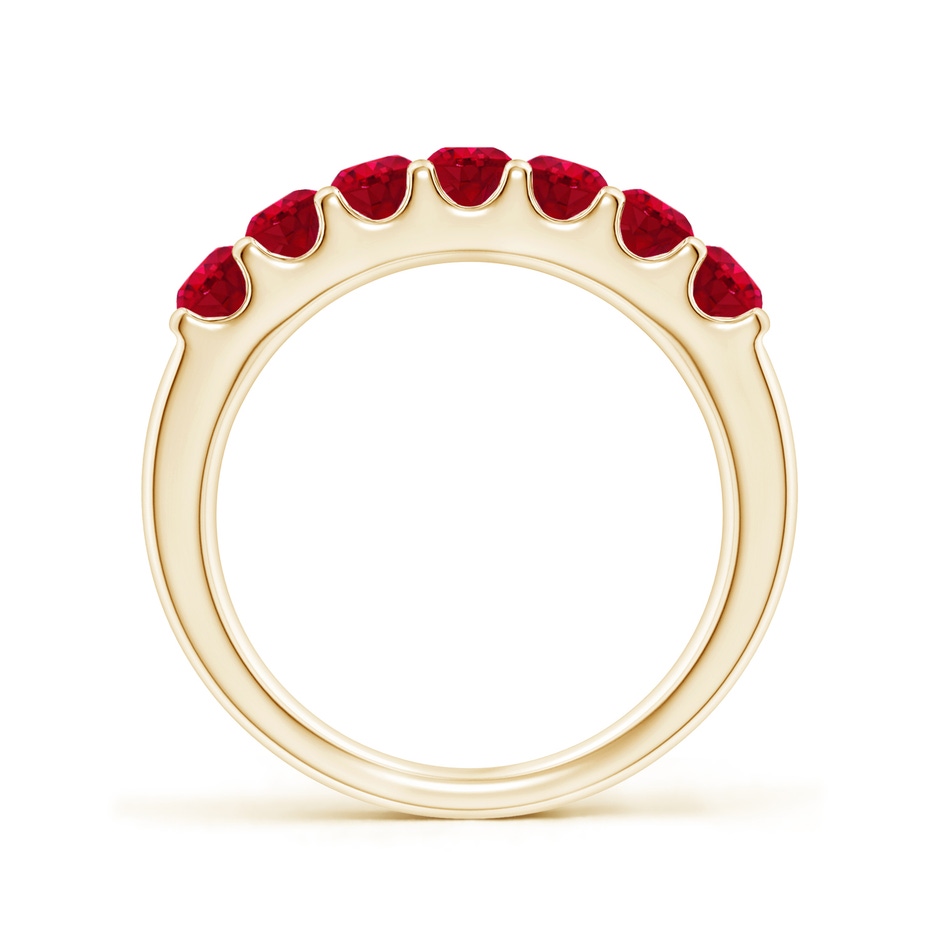 3.1mm AAA Shared Prong Set Half Eternity Ruby Wedding Band in Yellow Gold side 199