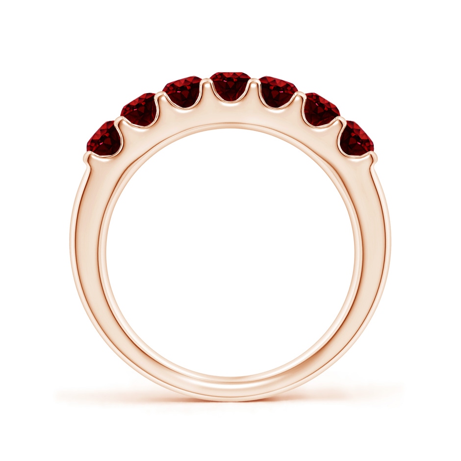 3.1mm AAAA Shared Prong Set Half Eternity Ruby Wedding Band in Rose Gold side 199