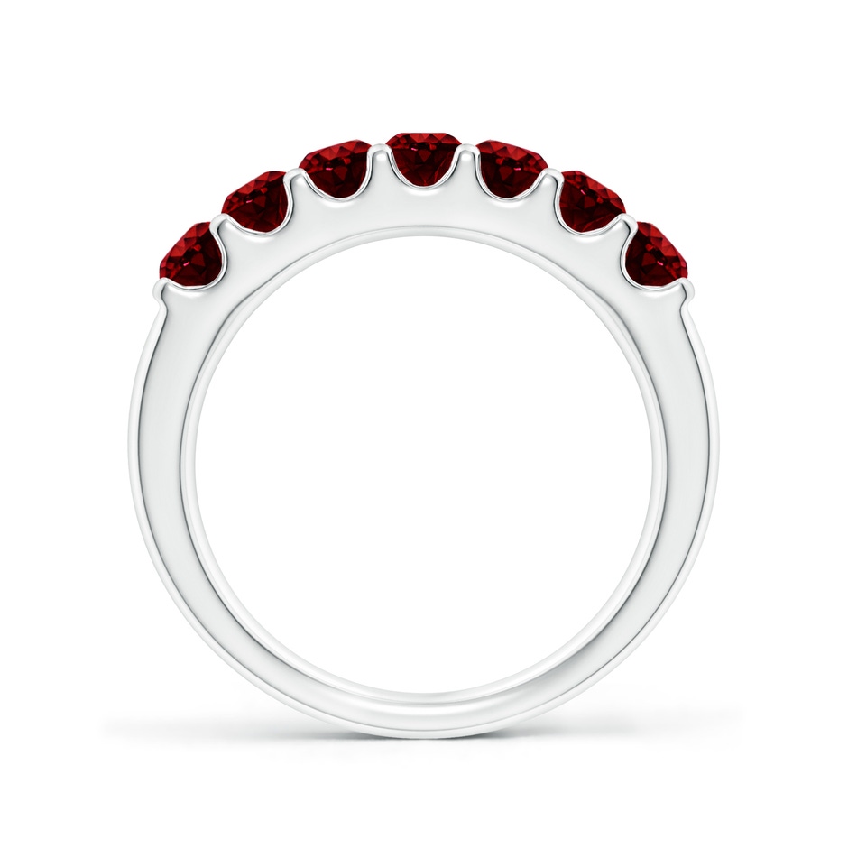 3.1mm AAAA Shared Prong Set Half Eternity Ruby Wedding Band in White Gold side 199
