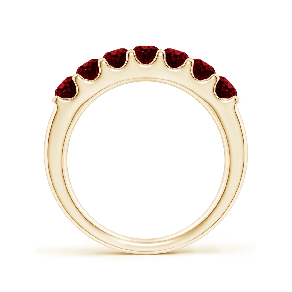 3.1mm AAAA Shared Prong Set Half Eternity Ruby Wedding Band in Yellow Gold side 199