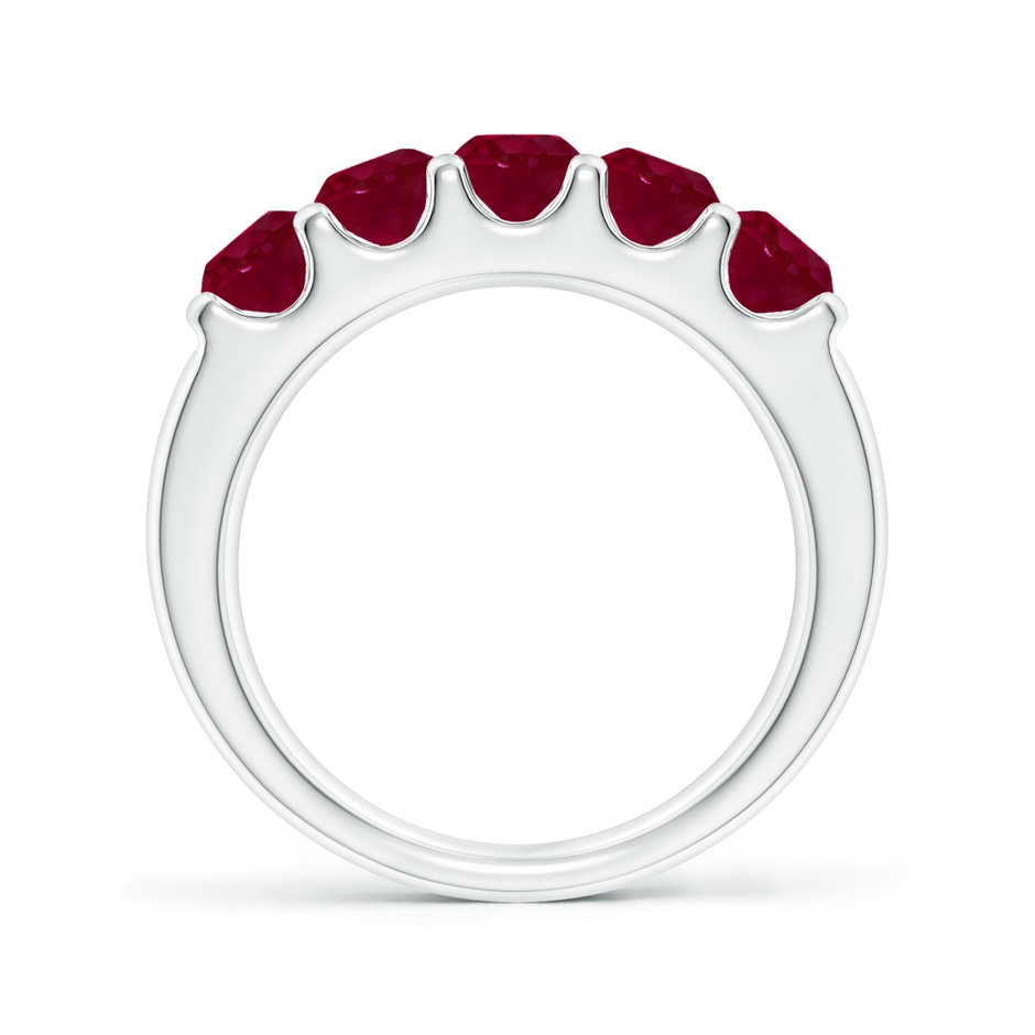 4.2mm A Shared Prong Set Half Eternity Ruby Wedding Band in White Gold side 199