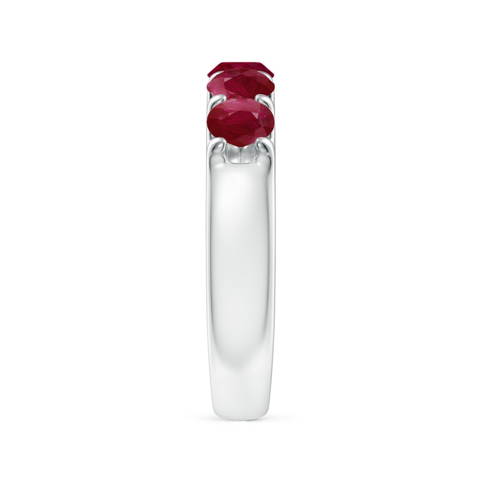 4.2mm A Shared Prong Set Half Eternity Ruby Wedding Band in White Gold side 299