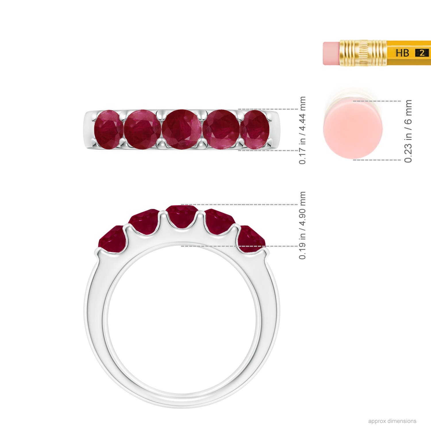 A - Ruby / 1.85 CT / 14 KT White Gold