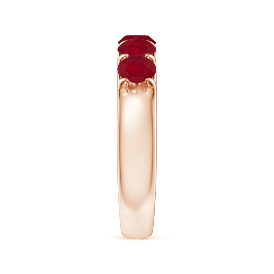 4.2mm AA Shared Prong Set Half Eternity Ruby Wedding Band in Rose Gold side 299