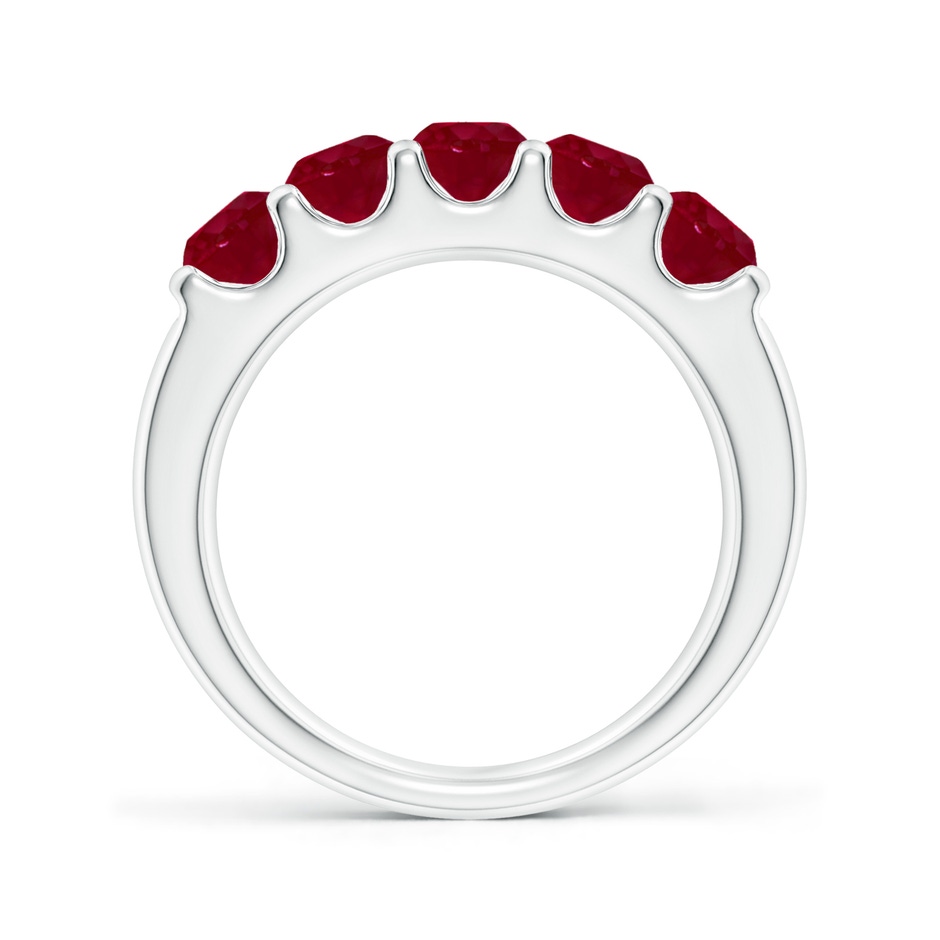 4.2mm AA Shared Prong Set Half Eternity Ruby Wedding Band in White Gold side 199