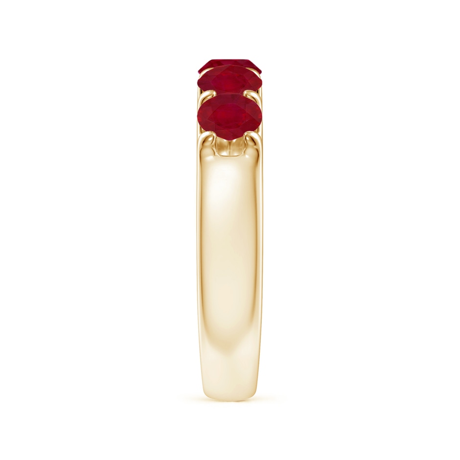 4.2mm AA Shared Prong Set Half Eternity Ruby Wedding Band in Yellow Gold side 299
