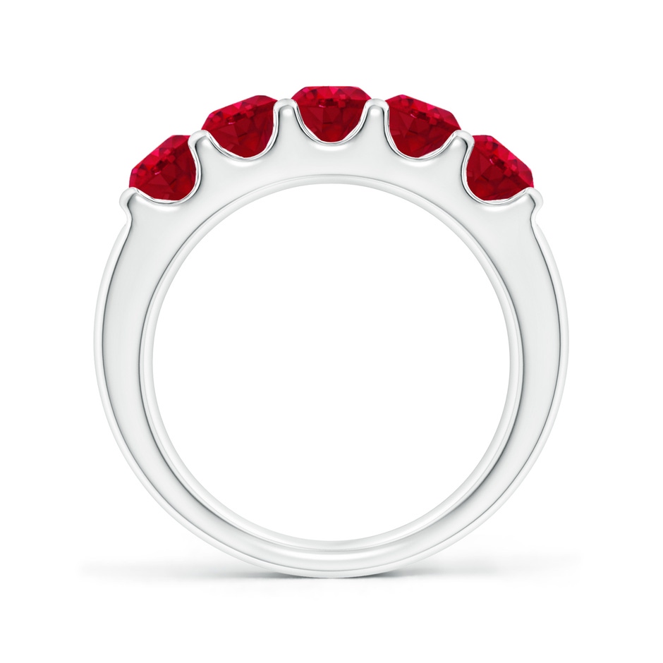 4.2mm AAA Shared Prong Set Half Eternity Ruby Wedding Band in P950 Platinum side 199