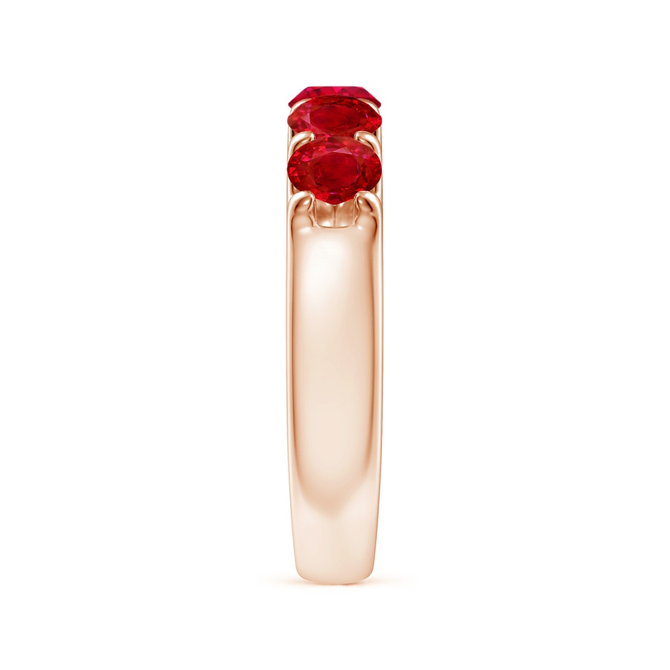 4.2mm AAA Shared Prong Set Half Eternity Ruby Wedding Band in Rose Gold side 299