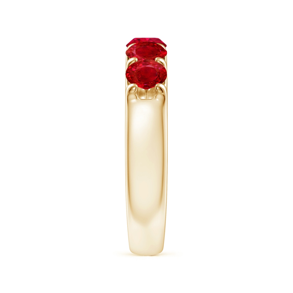 4.2mm AAA Shared Prong Set Half Eternity Ruby Wedding Band in Yellow Gold side 299