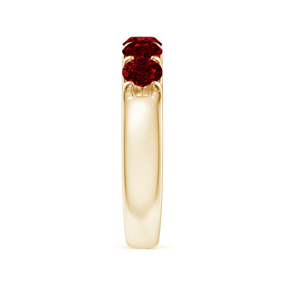 4.2mm AAAA Shared Prong Set Half Eternity Ruby Wedding Band in Yellow Gold side 299