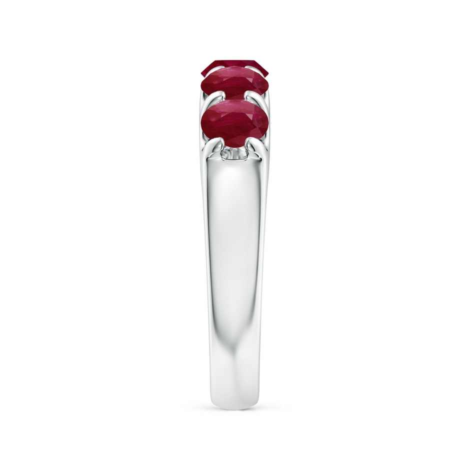 4.5mm A Shared Prong Set Half Eternity Ruby Wedding Band in P950 Platinum side 299