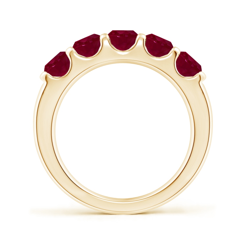 4.5mm A Shared Prong Set Half Eternity Ruby Wedding Band in Yellow Gold side 199