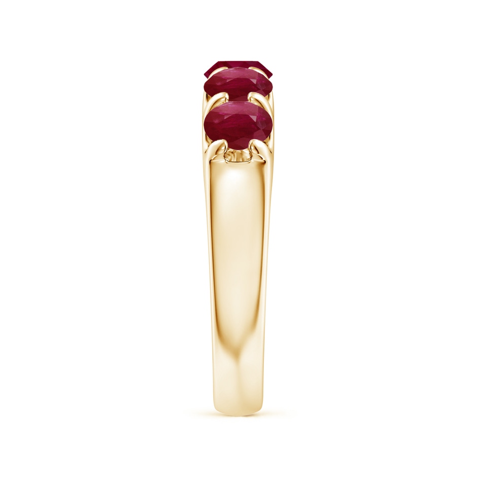 4.5mm A Shared Prong Set Half Eternity Ruby Wedding Band in Yellow Gold side 299