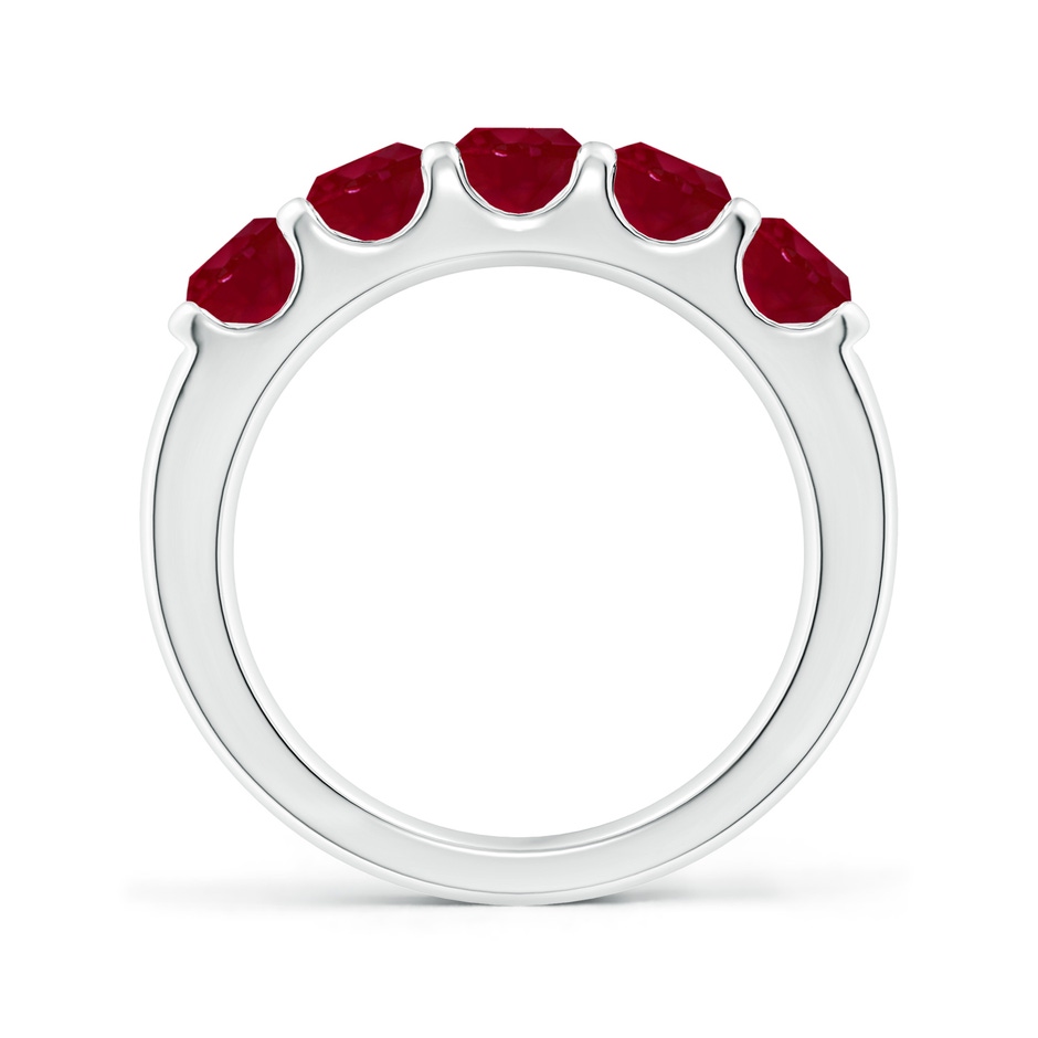 4.5mm AA Shared Prong Set Half Eternity Ruby Wedding Band in White Gold side 199
