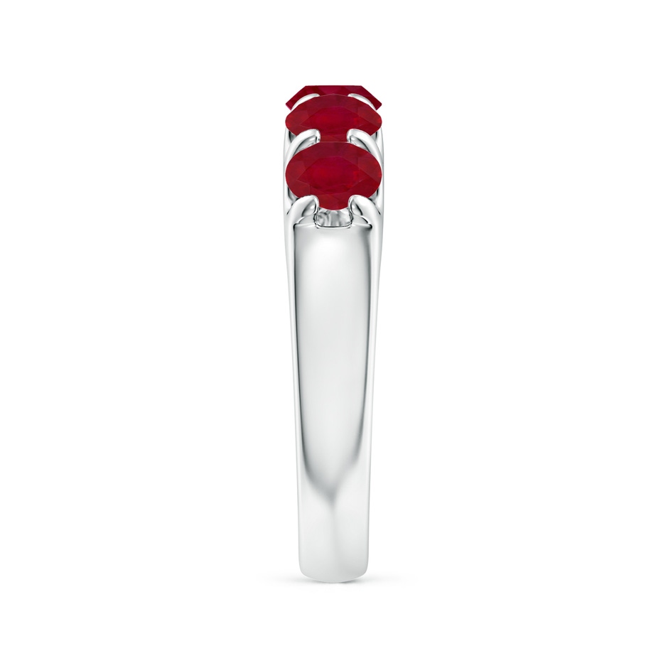 4.5mm AA Shared Prong Set Half Eternity Ruby Wedding Band in White Gold side 299