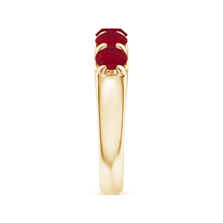 4.5mm AA Shared Prong Set Half Eternity Ruby Wedding Band in Yellow Gold side 299