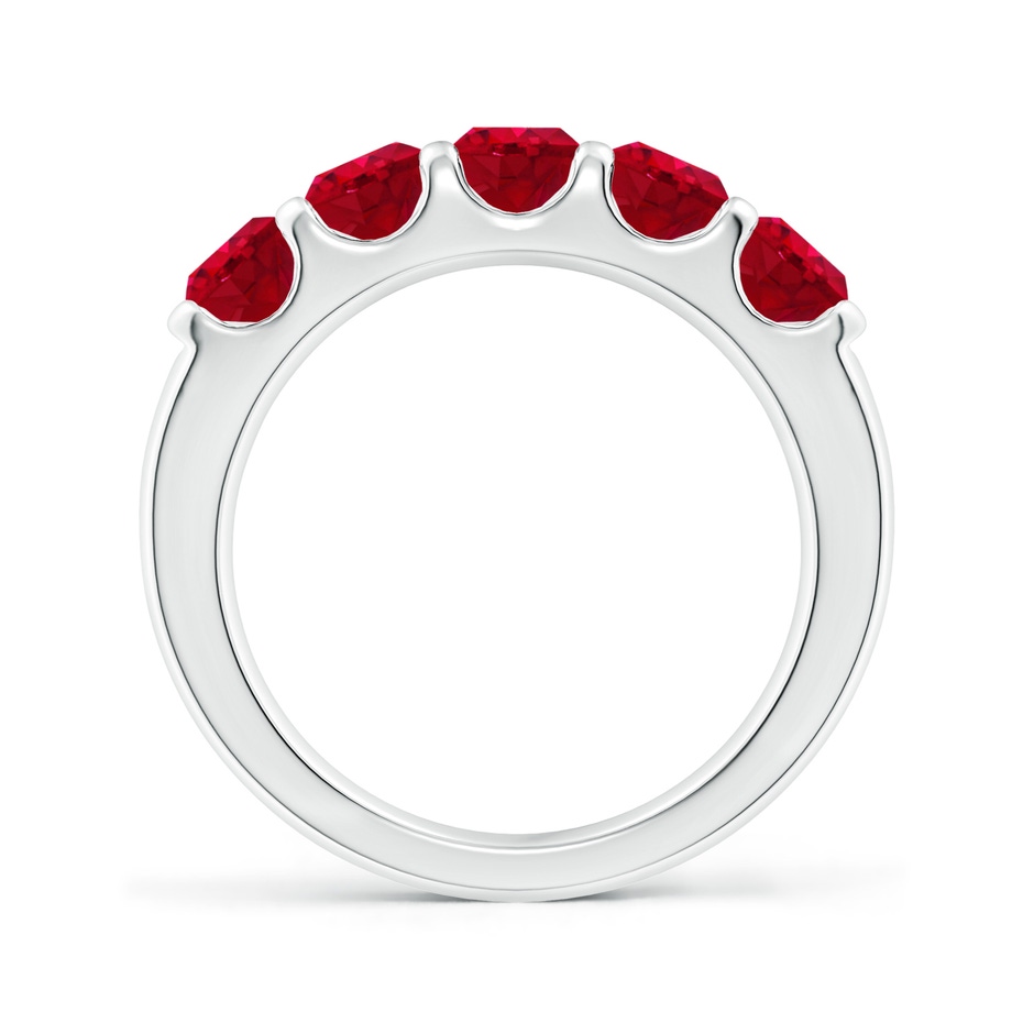 4.5mm AAA Shared Prong Set Half Eternity Ruby Wedding Band in P950 Platinum side 199