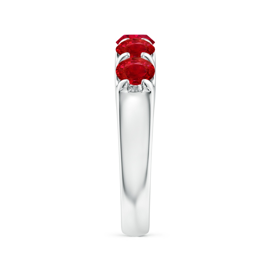 4.5mm AAA Shared Prong Set Half Eternity Ruby Wedding Band in P950 Platinum side 299