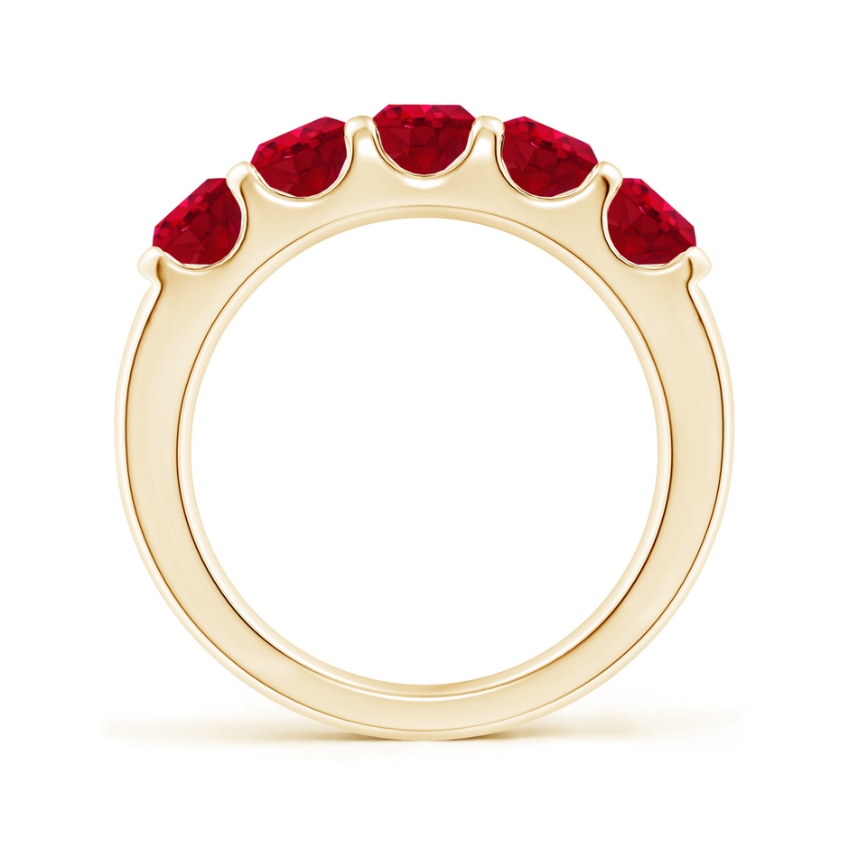 4.5mm AAA Shared Prong Set Half Eternity Ruby Wedding Band in Yellow Gold side 199