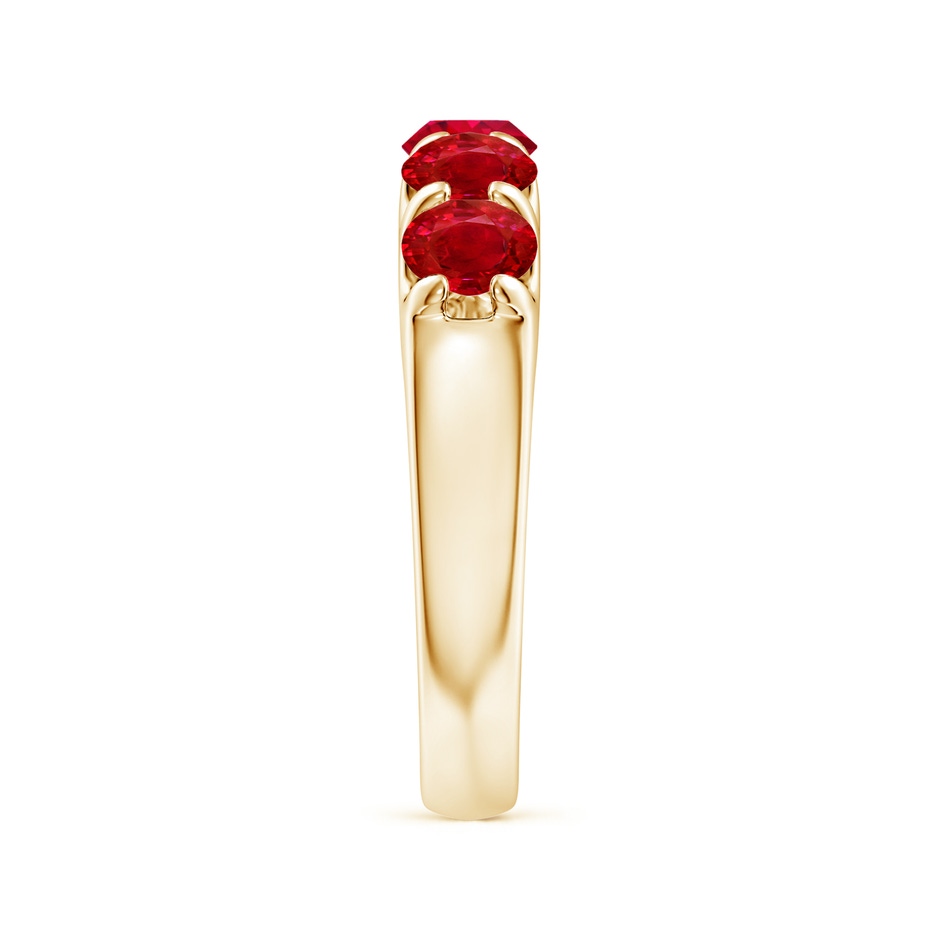 4.5mm AAA Shared Prong Set Half Eternity Ruby Wedding Band in Yellow Gold side 299