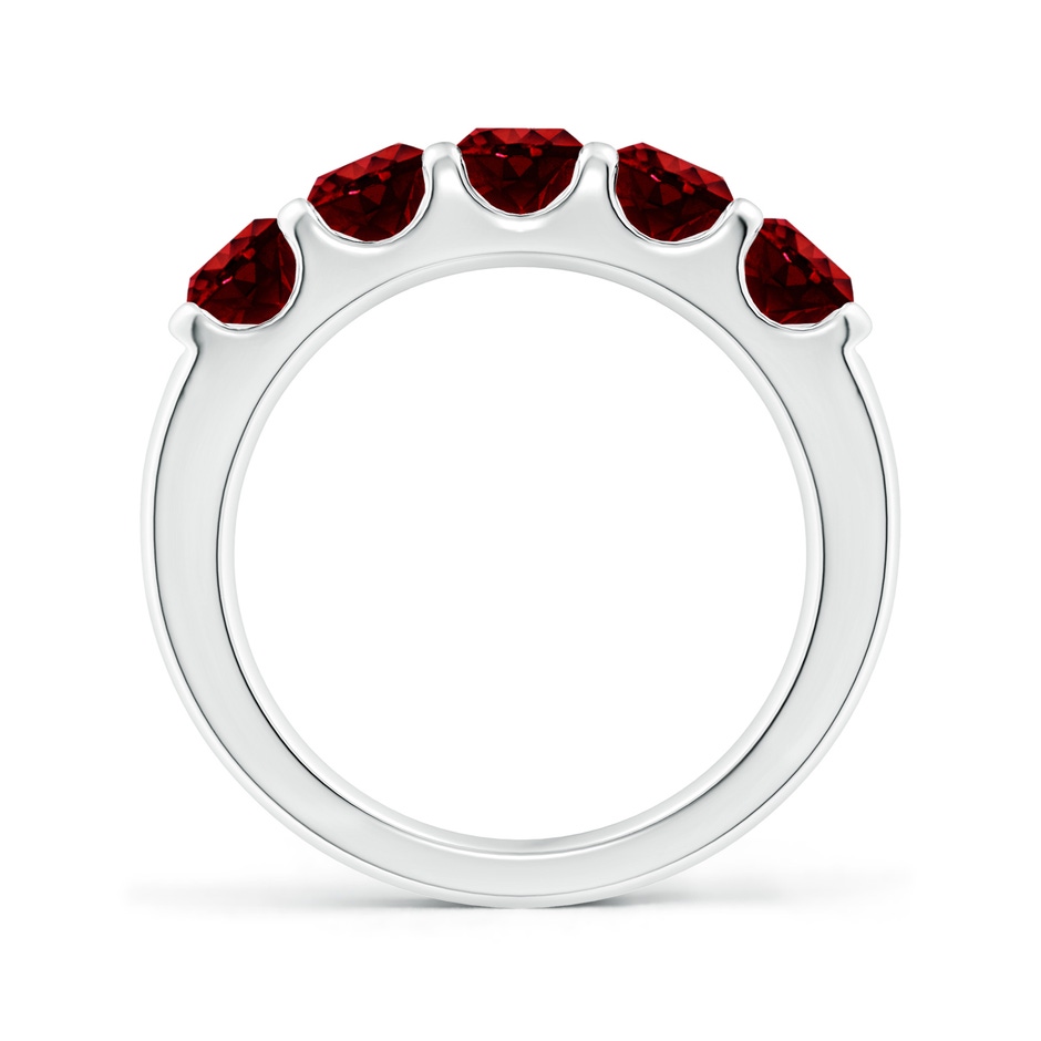 4.5mm AAAA Shared Prong Set Half Eternity Ruby Wedding Band in White Gold side 199