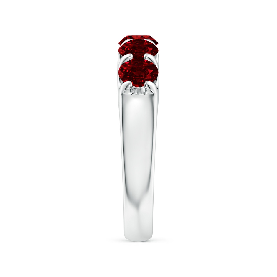 4.5mm AAAA Shared Prong Set Half Eternity Ruby Wedding Band in White Gold side 299