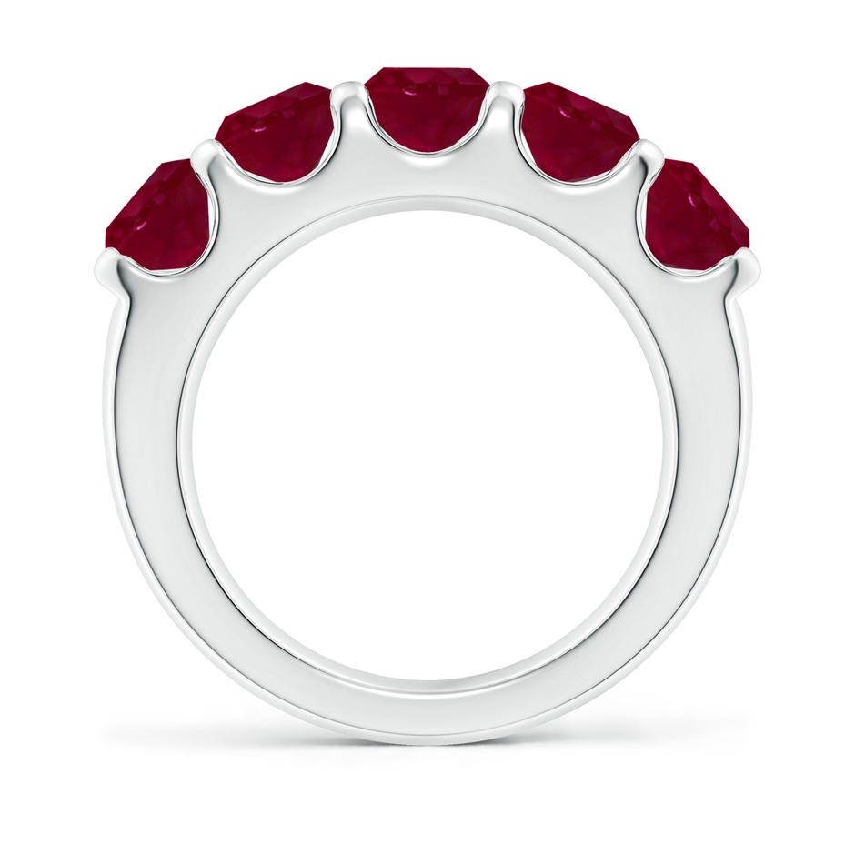 5.5mm A Shared Prong Set Half Eternity Ruby Wedding Band in White Gold side 199