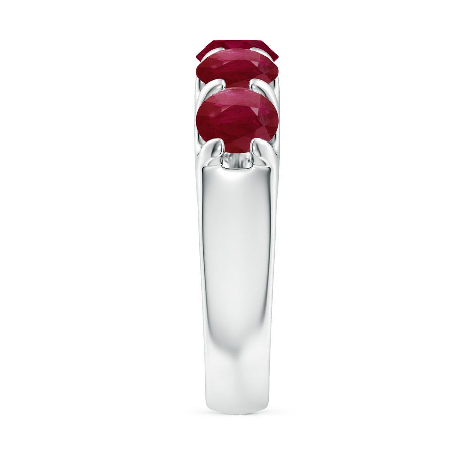 5.5mm A Shared Prong Set Half Eternity Ruby Wedding Band in White Gold side 299