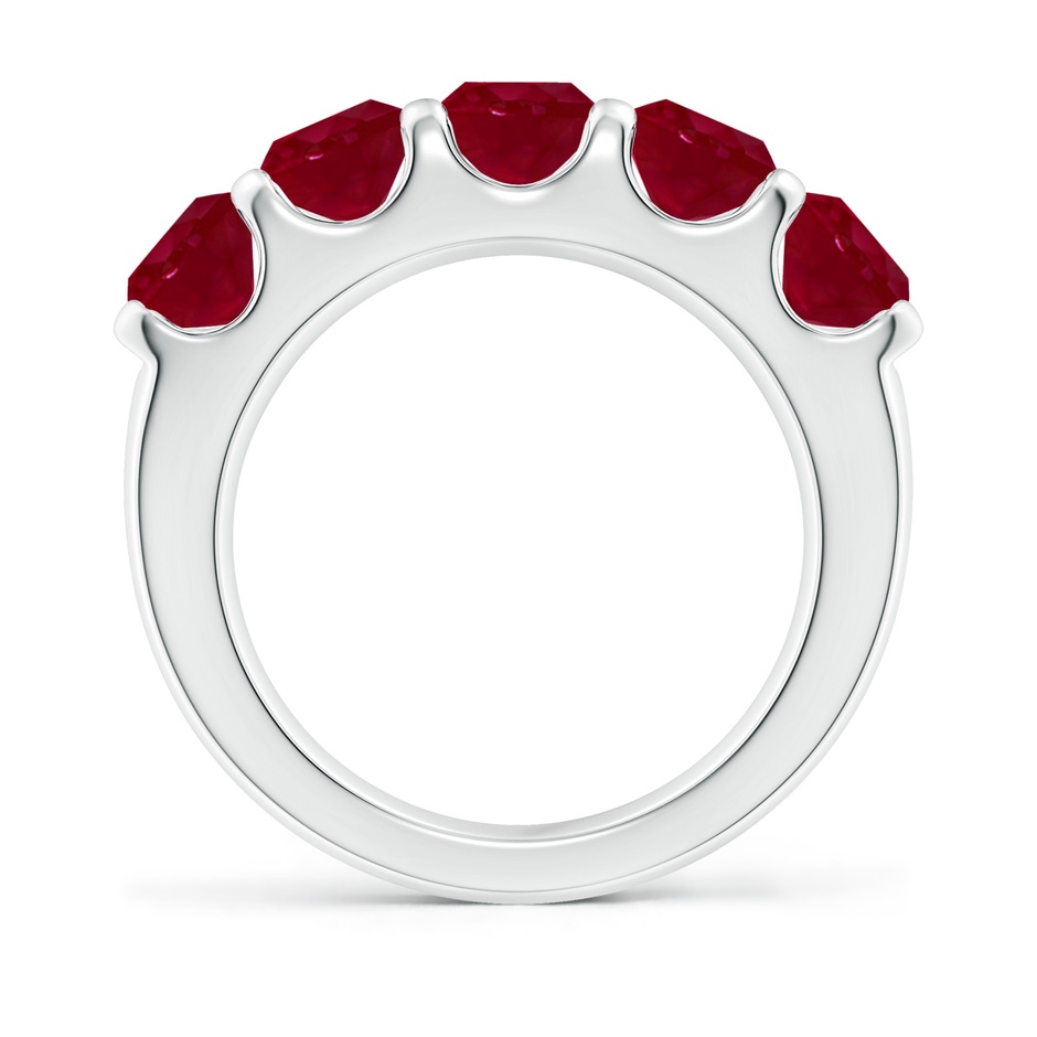 5.5mm AA Shared Prong Set Half Eternity Ruby Wedding Band in White Gold side 199
