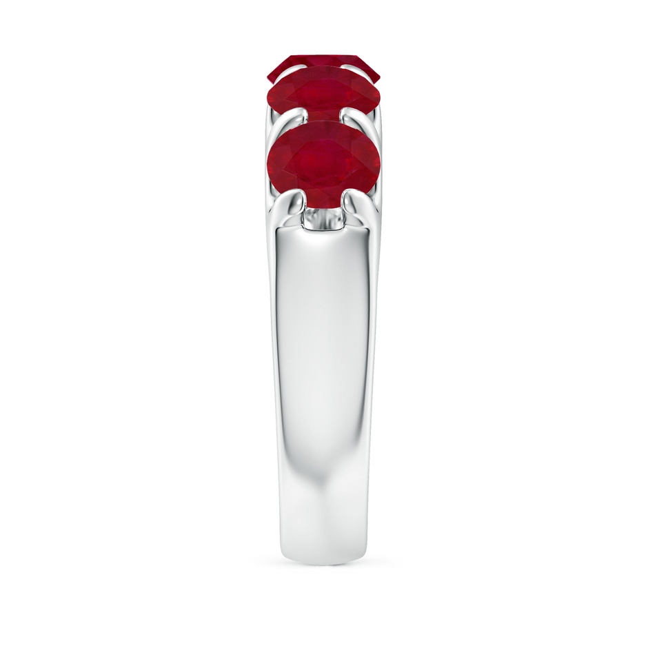 5.5mm AA Shared Prong Set Half Eternity Ruby Wedding Band in White Gold side 299