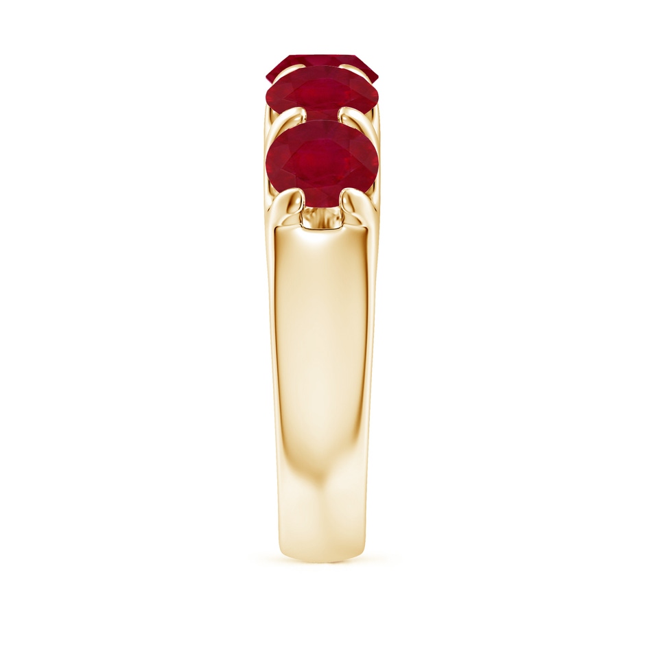 5.5mm AA Shared Prong Set Half Eternity Ruby Wedding Band in Yellow Gold side 299