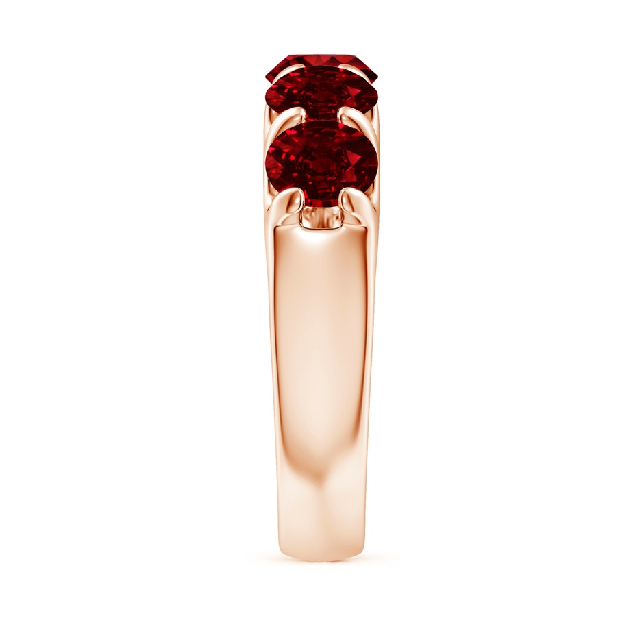 5.5mm AAAA Shared Prong Set Half Eternity Ruby Wedding Band in Rose Gold side 299