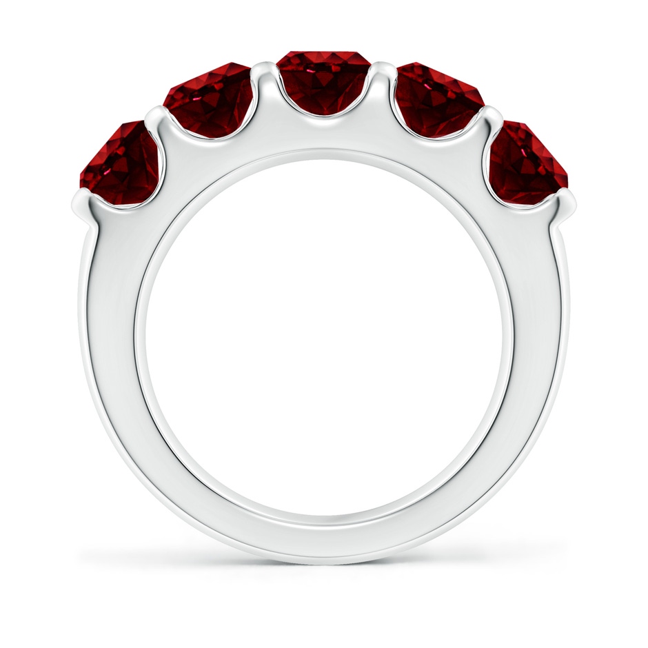 5.5mm AAAA Shared Prong Set Half Eternity Ruby Wedding Band in White Gold side 199