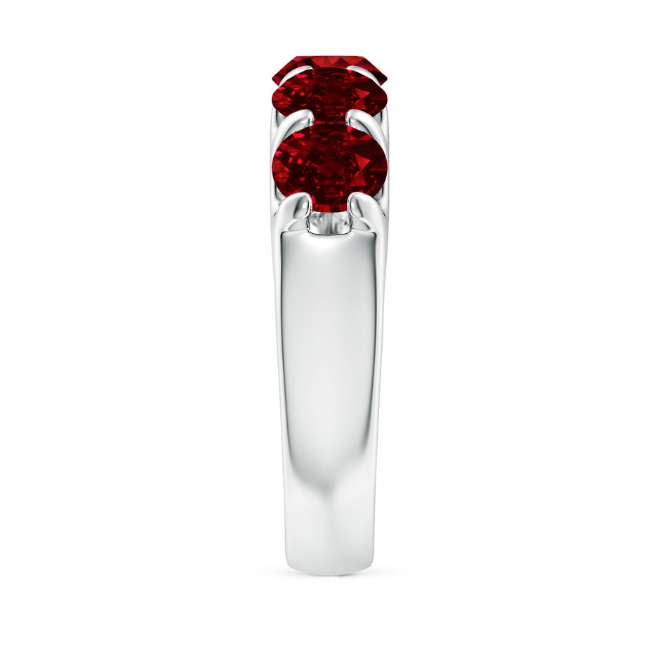 5.5mm AAAA Shared Prong Set Half Eternity Ruby Wedding Band in White Gold side 299