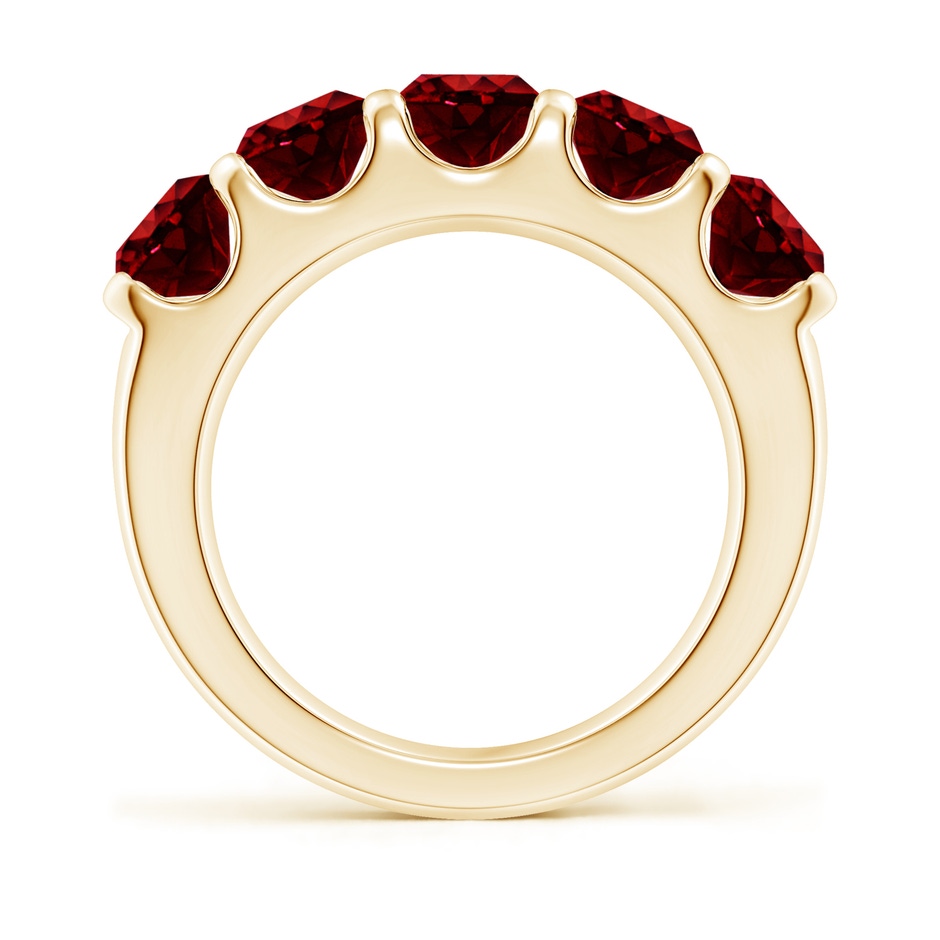 5.5mm AAAA Shared Prong Set Half Eternity Ruby Wedding Band in Yellow Gold side 199