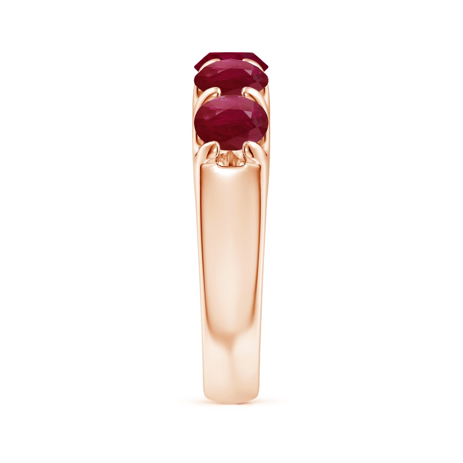 5mm A Shared Prong Set Half Eternity Ruby Wedding Band in Rose Gold side 299